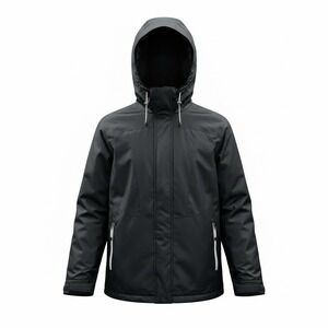 St. John's Bay Men's 1X Black Insulated Winter Jacket Detachable Hood Gorpcore‎